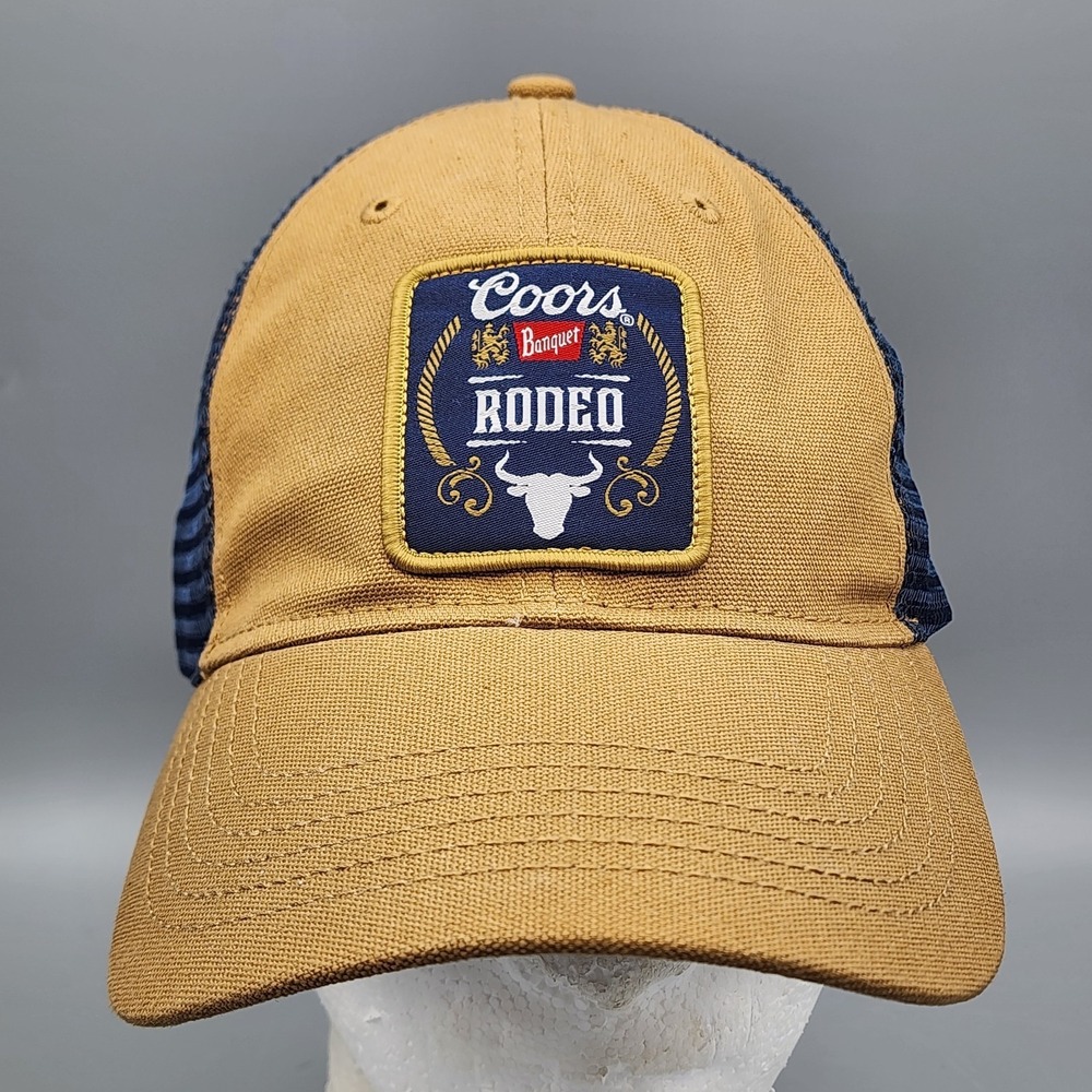 Coors Banquet Beer Rodeo Trucker Snapback Structured Brown & Blue Hat OSFM